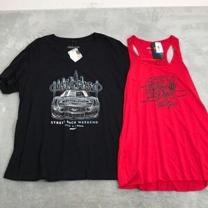 Nascar Lot of 2 Women's Tops Chicago Tee & The Glen Tank Size L New